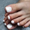 KQueenest Glitter White Press on Nails Short Square, Soft Gel