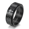 INRENG Stainless Steel Bible Verse Christian Cross Ring Spinner Wedding