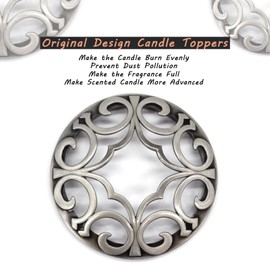 Hion Candle Toppers Scented Candles Cover, Leaf Pine Candle Topper Shade Sleeves for Candle Jars,Candles Gifts for Women Candle Accessories Jar Candle Lid-Help Jar Candles Melt Evenly(Space Golden)