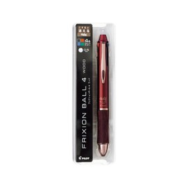 PILOT Multi-Color Ballpoint Pen, Friction Ball 4 Wood, 0.5mm, Bordeaux, LKFB3SEFBO