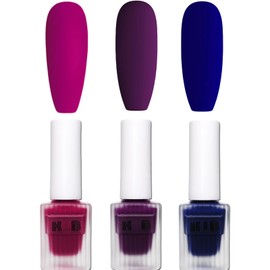 Matte Nail Polish Set, 3Pcs Matte Finish Nail Polish Instant Dry, Velvet Gel Nail Polish without UV Light Needed, Nail Polish Gift Set for Women Girls, Pink, Red and Blue