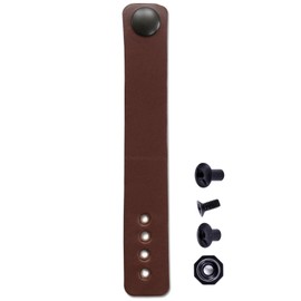 IWB Belt Loop - (8-9oz Leather) - Espresso w/Black Pull-The-Dot Snap & Mounting Hardware - for IWB Holster Carry - (Fit 1.25-2.00 Inch Belts (Adjustable)