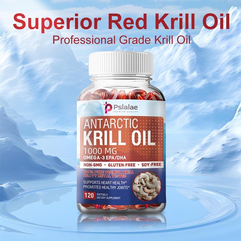 Pslalae Antarctic Krill Oil 1000 mg with Omega-3s EPA, DHA,