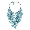 AeraVida Dramatic Draping Waterfall Simulated Turquoise Layered Statement Collar Necklace