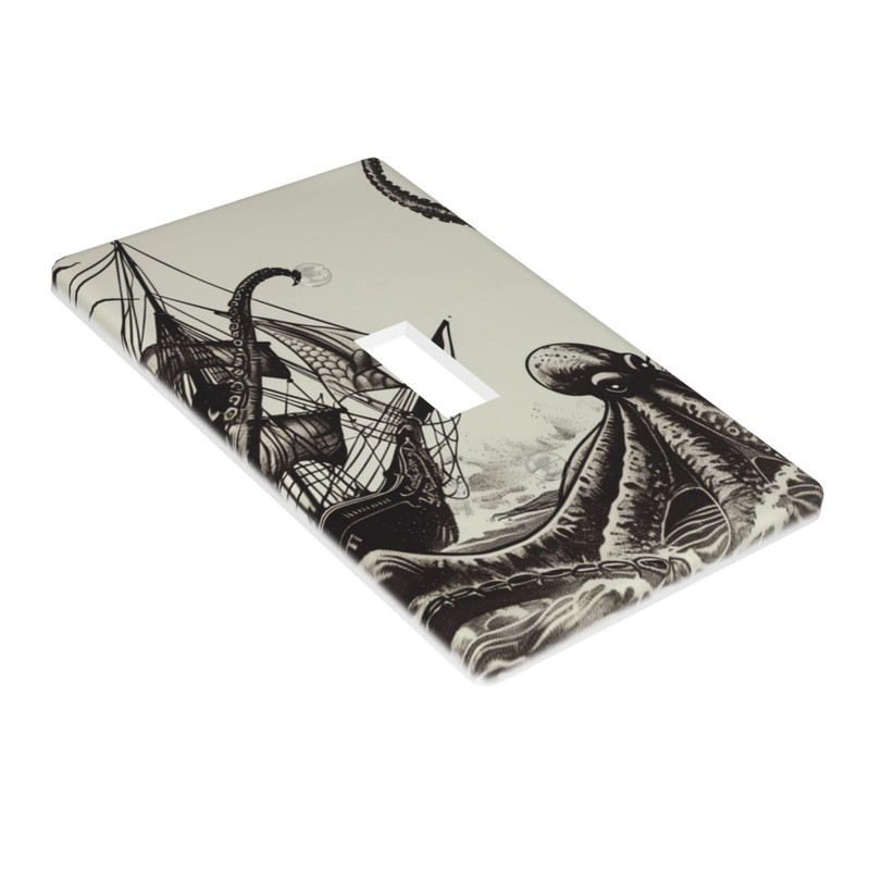 Kraken Octopus Pattern 1 Gang Light Switch Cover Single Toggle