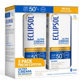 Eclipsol - Ultra Crema FPS 50 de Bolsillo, Protector Solar, 2 Pzas 60 g
