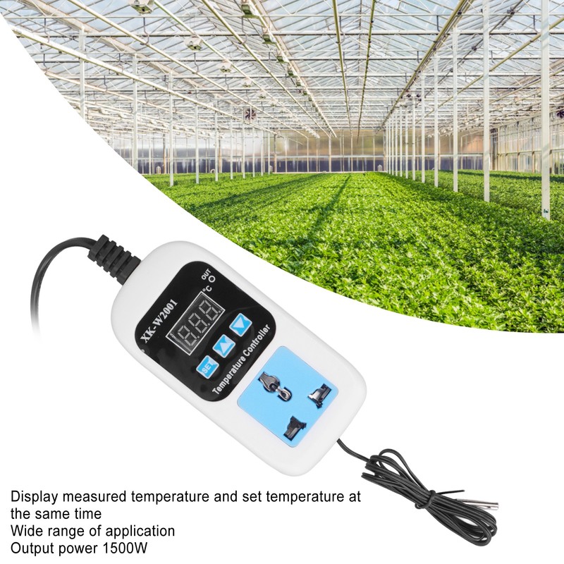 Temperature Controller Automatic Adjustable Digital Display Electronic Socket Thermostat for