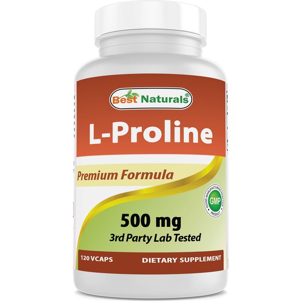 Best Naturals L-proline Amino Acid Dietary Supplement 500 Mg, 120