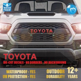 Unbranded (Gloss Red) Grille Letters Vinyl Decals Stickers for TACOMA TRD PRO 2016 - 2022