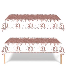 yayafunfun 2pcs Rose Gold 70th Table Cloth,70th Birthday Table Decoration,Happy 70th Birthday Tablecloth for Ladies Women,137 * 274cm Plastic Tablecloths Table Cover 70th Birthday Decorations for Her