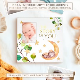 Modern Baby Memory Book Gender Neutral with Ample Photo Space, First 5 Year Journal Baby Book Keepsake with Spacious Pregnancy Section, Scrapbook Baby Photo Albums, Ideal for Baby Shower Gifts