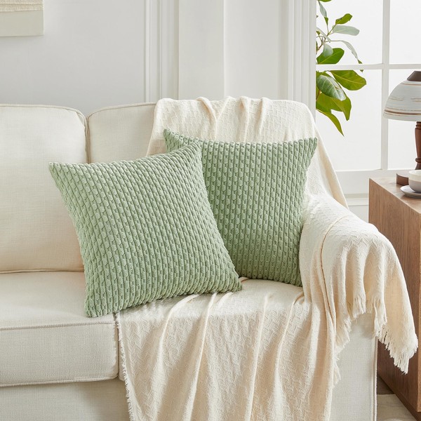 FDTERN Set of 2 45 x 45 cm Pale Green