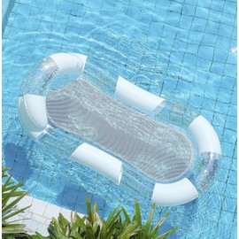 ZOUZJUN 浮き輪 フロート ベッド 水上ベッド ウォーターベッド アクアラウンジ マット大人 160cm 寝転ぶ アクアグリーンフローティング ボート プール 水上 ハンモック ビーチ ラウンジ チェア 海 海水浴 水遊び 日光浴 レジャー（白）
