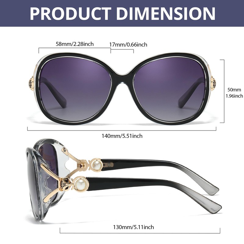 SIPHEW Women's Polarised Oversized Elegant Classic Sunglasses Women Oversize with