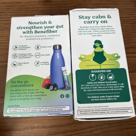 2 New Benefiber Dual Action Biotic Mixed Berry - 18 Stick Packs Each Exp. 12/25 