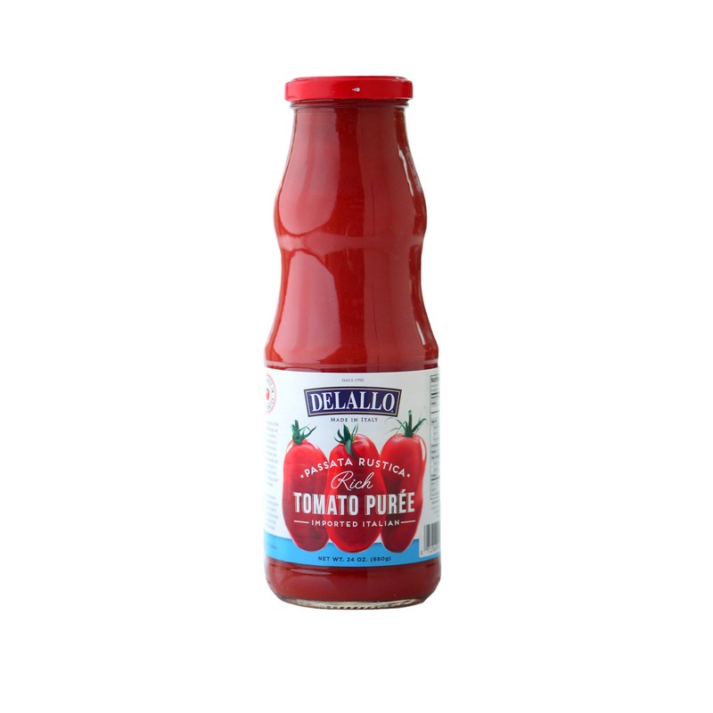 DeLallo Classic Passata Rustica Rich Tomato Puree, 24 oz. Jar,