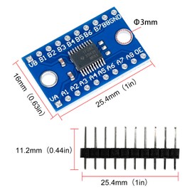 Podazz TXS0108E Hochgeschwindigkeits-Vollduplex-Logik-Pegelwandler, 8-K, SPI, 8-Wege, 3,3 V, 5 V, I2C IIC, 8-Bit, bidirektionales Konverter-Modul, kompatibel mit Raspberry Pi und Arduino, 5 Stück
