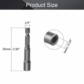 Utoolmart 1/4" Quick-Change Hex Shank 6mm Nut Setter Driver Drill Bit, 65mm Length, Metric No-magnetic 5 Pcs