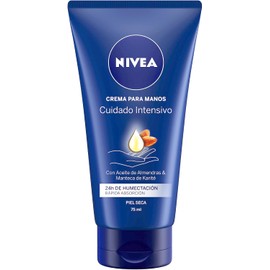 NIVEA Crema Para Manos Piel Seca con Aceite de Almendras, Cuidado Intensivo 24 Horas Humectación, 75 ml