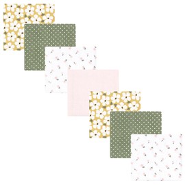 Hudson Baby Unisex Baby Cotton Flannel Receiving Blankets Bundle, Sage Floral, One Size