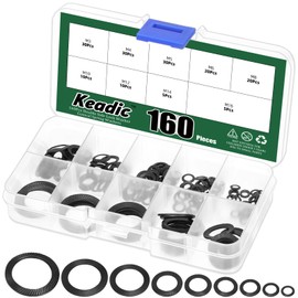 Keadic 160 Pcs Double Side 65Mn Steel Lock Washer Conical Spring Washers, Serrated Lock Washers for Secure Fastening- M3 M4 M5 M6 M8 M10 M12 M14 M16