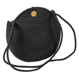 LaFiore24 Shoulder Bag Ibiza Bali Style Round, black