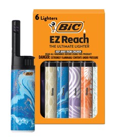 BIC EZ Reach Lighters, Extended Wand, Home Decor Designs, 6-Pack