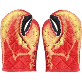 Lobster Claw Oven Mitts Quilted Cotton Lining Design Heat Resistant Crab Claw Gloves Microwave Oven Gloves Lobster Oven Mitts for Women Funny Oven Mitts Lobster Claw Gloves for Baking, BBQ, Grilling