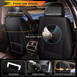 JIAMAOXIN Seat Covers for Jeep Gladiator 2020-2024: 2 Front Set Breathable Car Seat Covers Faux Leather Automotive Seat Cushion(Black&Red)