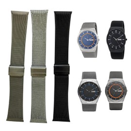 NZZXTO Replacement Watch Band for Skagen Unisex Watch with Screw 28mm (hole spacing 15MM) （28mm Light Gray