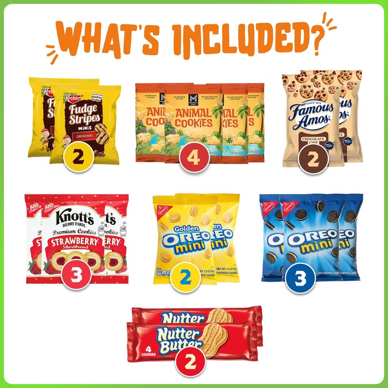 Cookie Variety Snack Box | 40 Count | Office Snacks,
