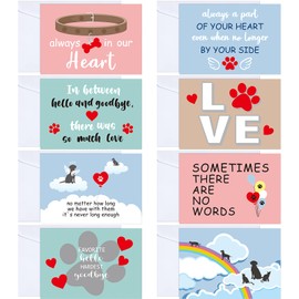 Fainne 16 Sets Pet Sympathy Cards Dog Condolences Cards Pet Bereavement Card and Envelopes Loss of Pet Dog Sympathy Cards with Inside Messages for Pet Lovers Greeting Cards (Chromatic Style)
