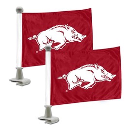 FANMATS 61897 Arkansas Razorbacks Ambassador Car Flags - 2 Pack Mini Auto Flags, 4in X 6in, Perfect for Hood or Trunk