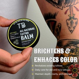 TATTYBEE Tattoo Aftercare Balm – Fast Healing Tattoo Cream for New & Old Tattoos | Soothes, Hydrates & Brightens Ink | Natural Beeswax & Manuka Honey | 2 fl oz (2 Ounce, Coconut & Lime)