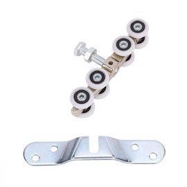 Tiiyee Sliding Track Roller Set, Barn Door Sliding Kit Pulley Hanging Wheel 8 Wheels Door Track Sliding Floor Track Roller Barn Door Sliding Pulley Caster Barn Door Wheel Kit