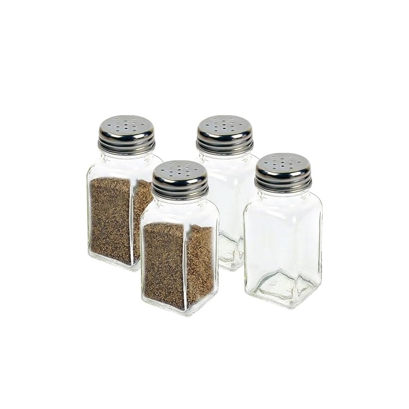 HESSION 4 Pack Salt and Pepper Shakers Glass Salt Shakers