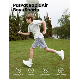 PATPAT Boys Shorts with Pockets, Quick-Dry Breathable Shorts for Running Soccer Basketball, Sports Team Uniform for Kids Teen, Vapor Gray, US8/S