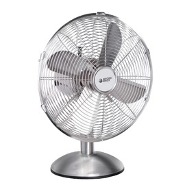 BEYOND BREEZE 12 Inch Retro Oscillating Table Fan, All Metal Desk Fan with 3-Speed Adjustable and 80° Wide Oscillation, Ideal for Bedroom, Office, and Kitchen