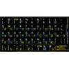 4Keyboard Hebrew Russian Cyrillic English Non-Transparent Keyboard Stickers Black Background