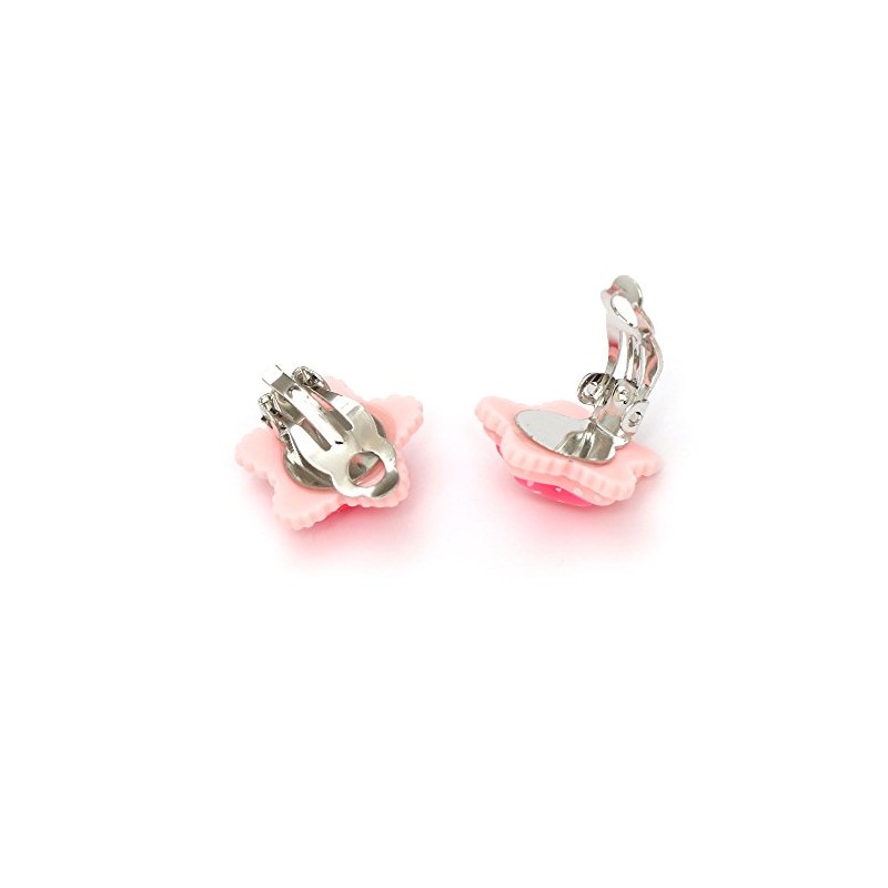 Idin Clip-on Earrings - Pink polka dot star clip-on earrings