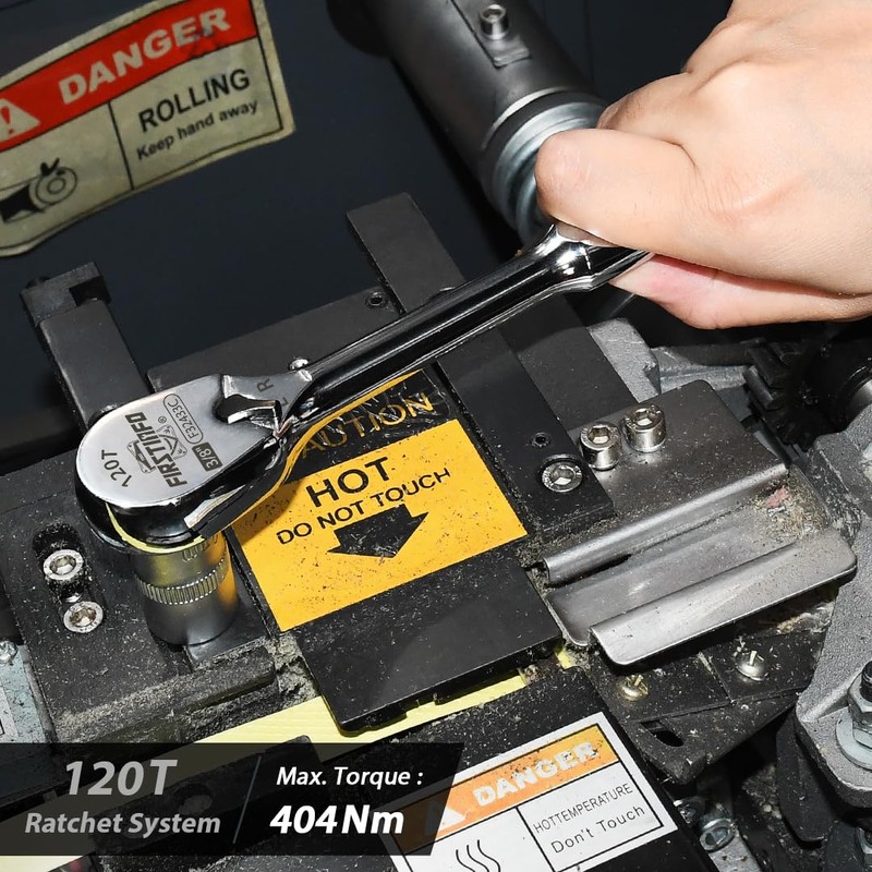 FIRSTINFO F32433C 3/8" Drive Ratchet Handle Wrench 120-Tooth Sealed Head