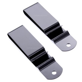 Universal Heavy Duty Metal Belt Clips - (Fits 1.75 inch Belts) - (Black) - (2 Pack) - Replacement Steel Clip Attachment Holder for Holsters, Sheaths, Cell Phone Cases