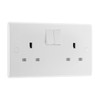 Evoges 13A Double Socket, Switched, Double Pole, Rounded Profile and