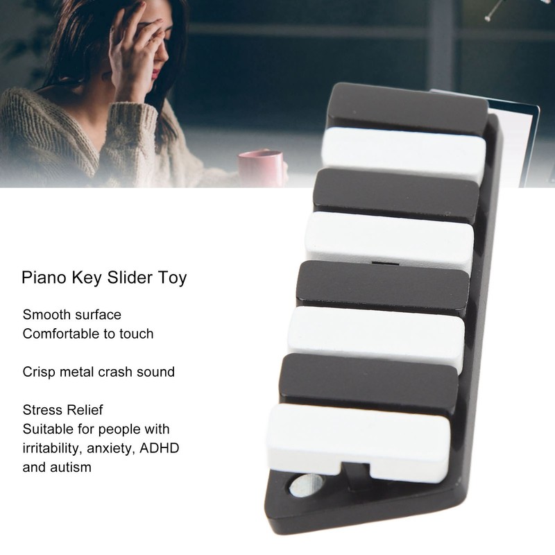 Piano Key Haptic Clicker Toy Zinc Alloy Adult Office Portable