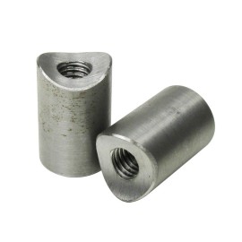Billet Proof Designs 3/8"-16 Coped Threaded Steel Bungs PAIR for 1" - 1.25" OD Tubing DIY Fabrication