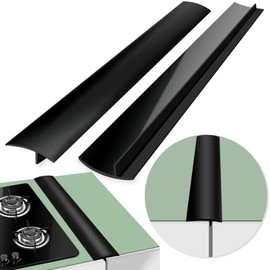 Gap Filler for Stove and Counter - Kitchen Stove Counter Gap Cover Silicone Gap Cover Between Stove and Counter 25 Inches Black