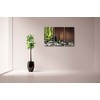 3 Panel Wall Art Green Spa Concept Bamboo Grove Black
