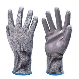 ezrrio 3 Pairs HPPE Shell General Work Gloves with PU Coating, Hand Protection Cut Resistant Gloves, Cutting Safety Gloves for Construction, Glass Industry, Repair Shops, Agriculture, ETC (XXL)