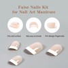 French Gel Nail Tips 120Pcs Short Square no-coat Acrylic Tips