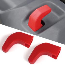 DKMGHT Factory Bumper Tow Hook Covers (Upgrade) for Jeep Wrangler JK JL Gladiator TJ, Red Protector Accessories 2007-2022